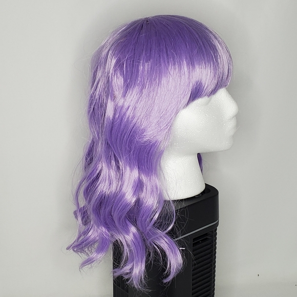 Purple Wavy Wig with Bangs - Picture 3 of 7